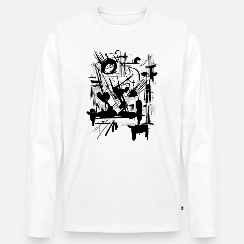 Kunst - Abstrakt - Männer Premium Bio Langarmshirt - Weiß