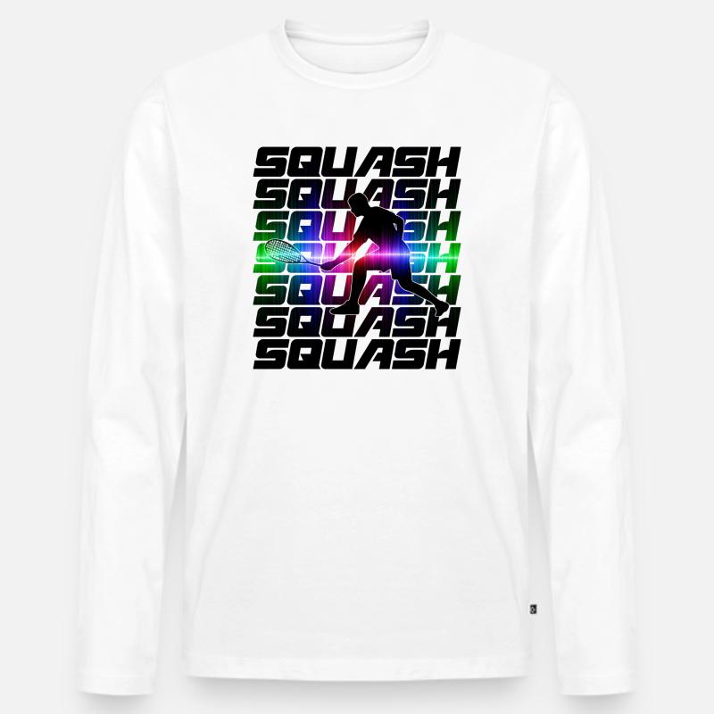 Squash Sport Design - Männer Premium Bio Langarmshirt - Weiß