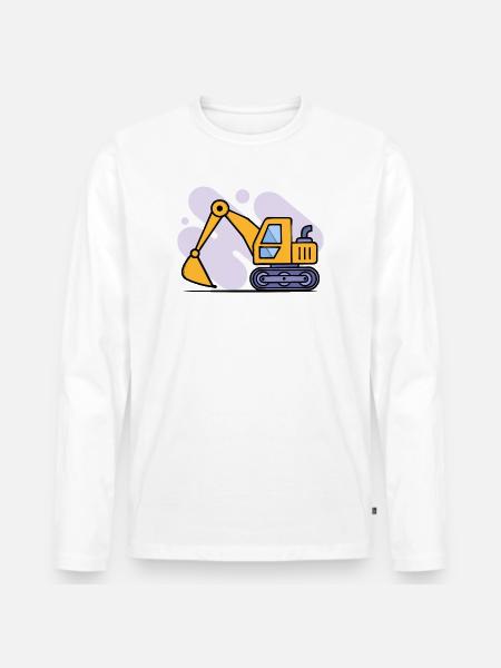 Kids Bagger Spielzeug - Männer Premium Bio Langarmshirt - Weiß