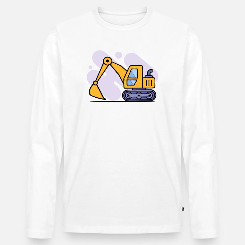 Kids Bagger Spielzeug - Männer Premium Bio Langarmshirt - Weiß