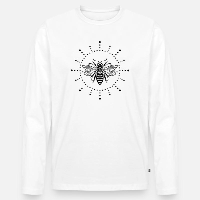 Biene Sonne Honigbiene - Männer Premium Bio Langarmshirt - Weiß
