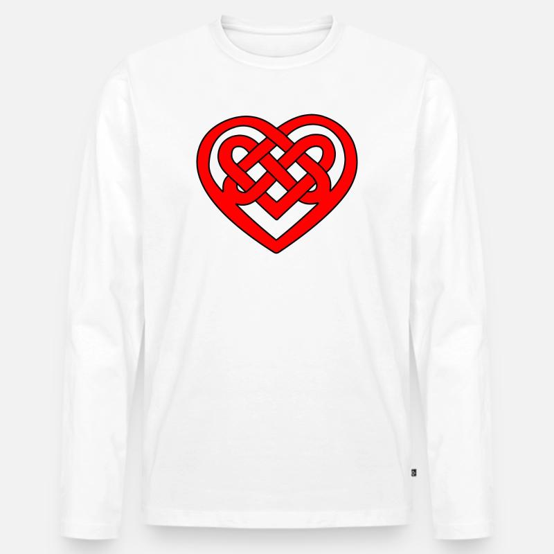 Keltisches Herz - Männer Premium Bio Langarmshirt - Weiß