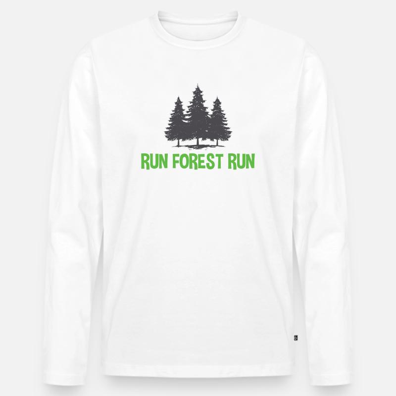 Run Forest Run - Männer Premium Bio Langarmshirt - Weiß