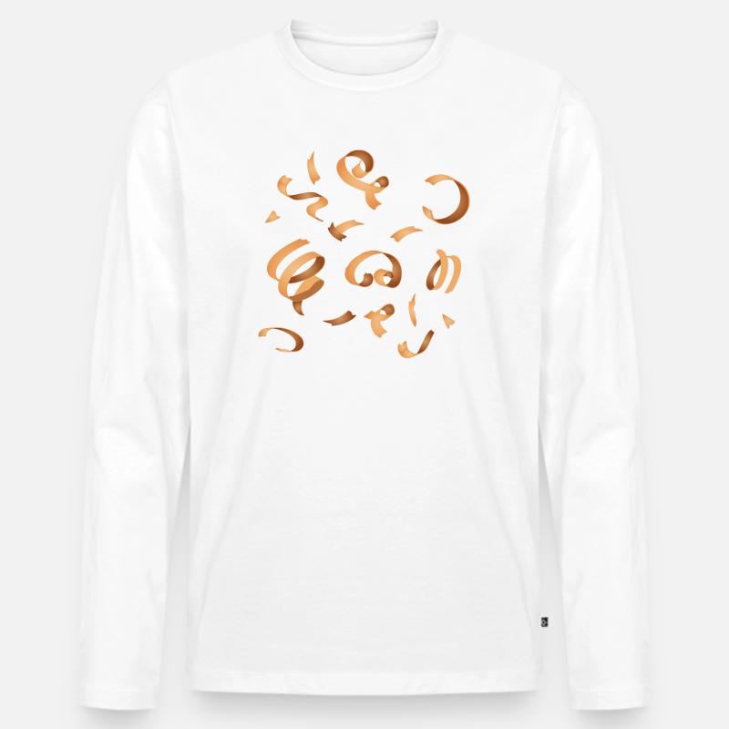 Holzspäne - Wo gehobelt wird, da fallen Späne - Männer Premium Bio Langarmshirt - Weiß