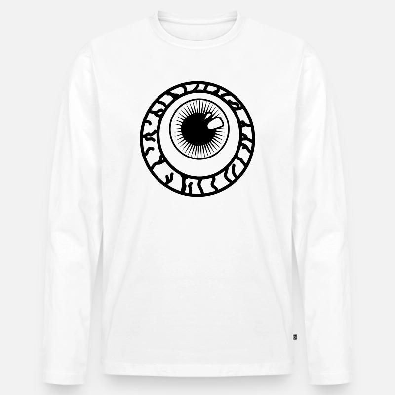 Augenpupille, Optiker - Männer Premium Bio Langarmshirt - Weiß