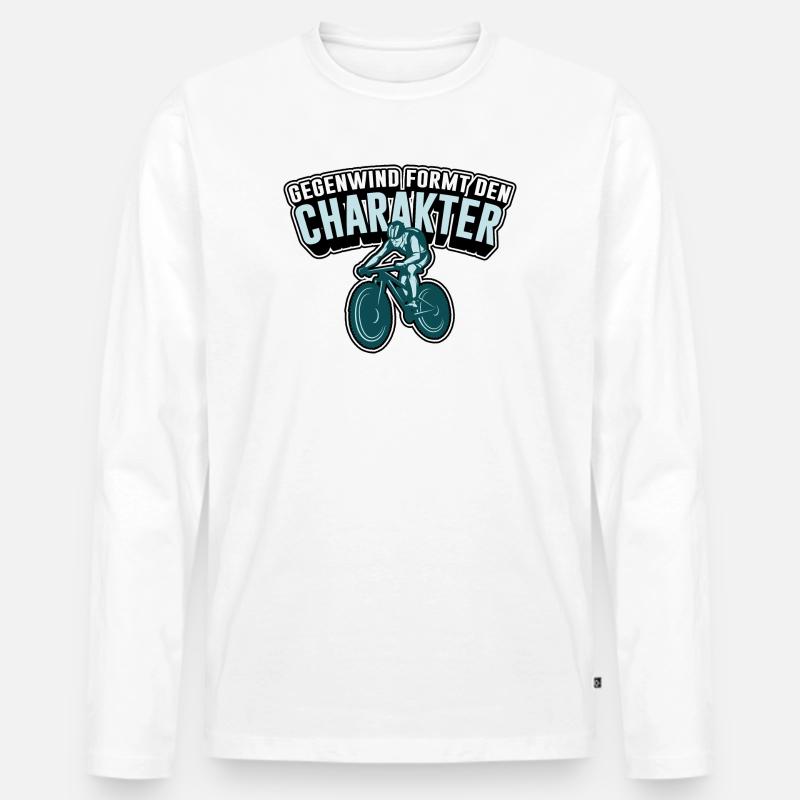 Gegenwind formt den Charakter - Männer Premium Bio Langarmshirt - Weiß
