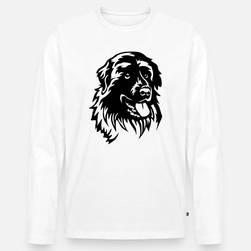Estrela Berghund Kopf - Männer Premium Bio Langarmshirt - Weiß