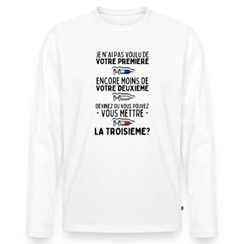 Je n'ai pas Voulu de Votre Première Dose - Humour - T-shirt manches longues Premium bio Homme - blanc - Devant - Nico (187cm)