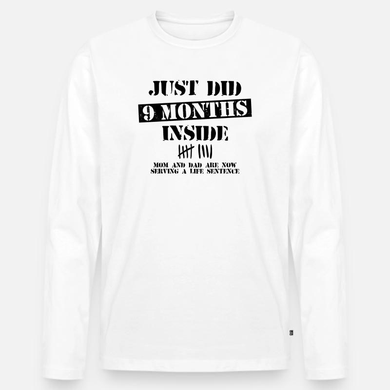 9 Monate innen - Männer Premium Bio Langarmshirt - Weiß