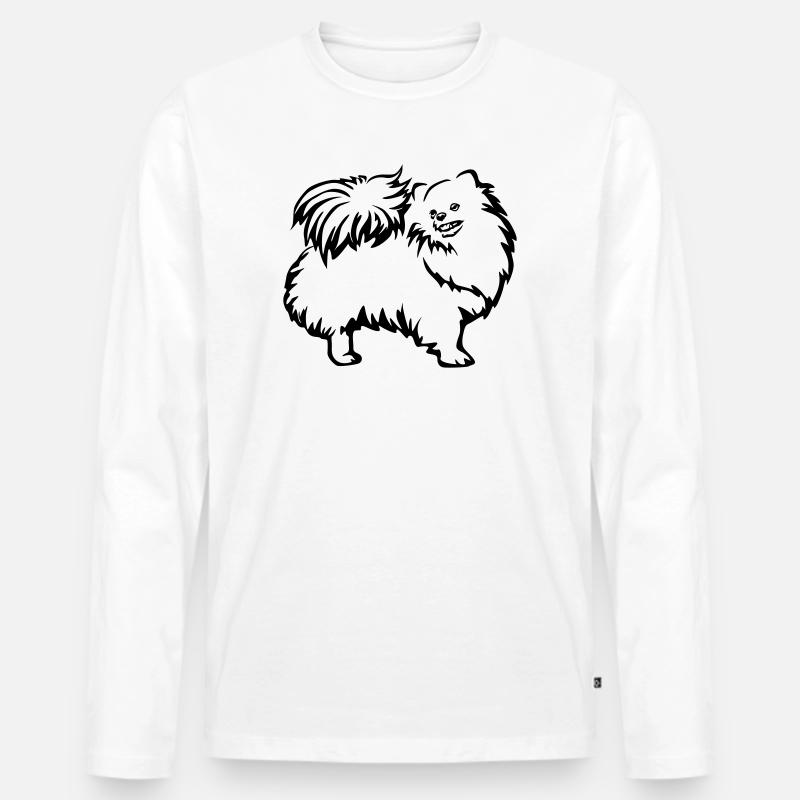 Zwergspitz - Männer Premium Bio Langarmshirt - Weiß