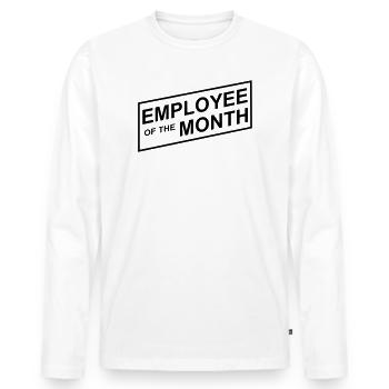Employé du mois - T-shirt manches longues Premium bio Homme - blanc - Devant - Nico (187cm)