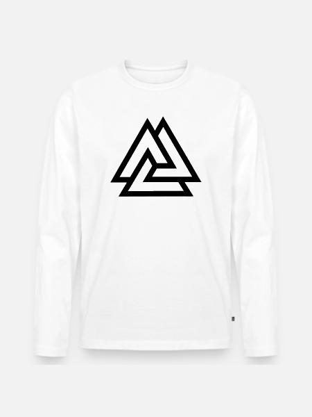 Valknut knot fallen in battle - Men's Premium Organic Long Sleeve Shirt - white