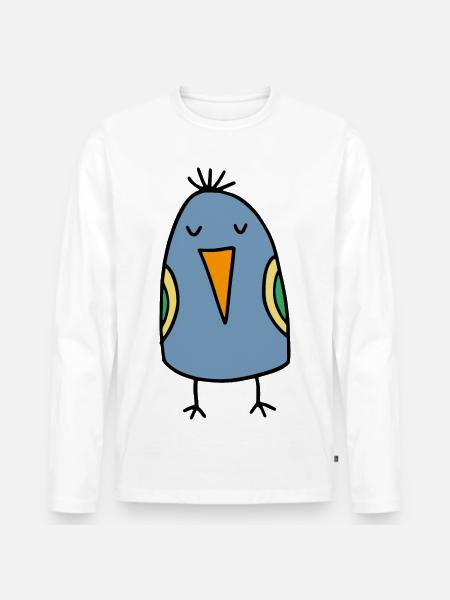 Drôle d’oiseau - T-shirt manches longues Premium bio Homme - blanc