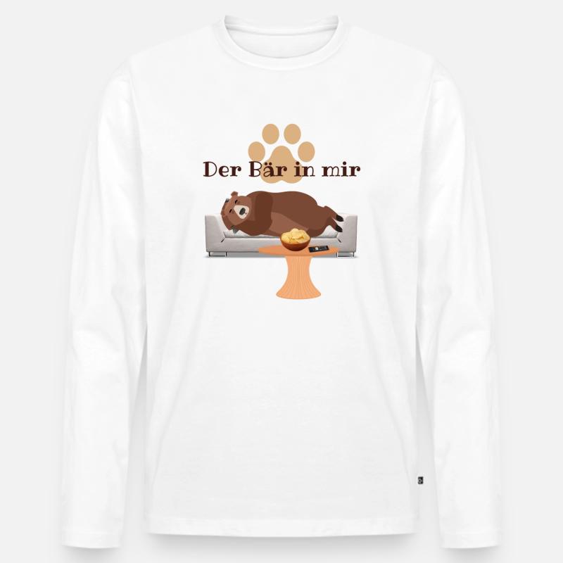 Der Bär in mir ! - Männer Premium Bio Langarmshirt - Weiß