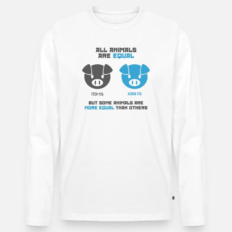 Futterschwein, Eichelschwein - Männer Premium Bio Langarmshirt - Weiß