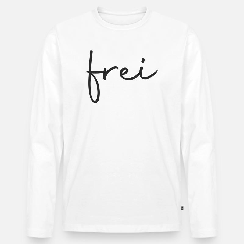 frei - frei sein - Männer Premium Bio Langarmshirt - Weiß