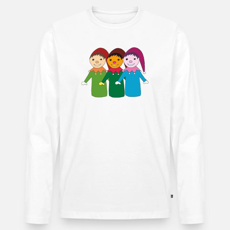 kasper und freunde - Männer Premium Bio Langarmshirt - Weiß