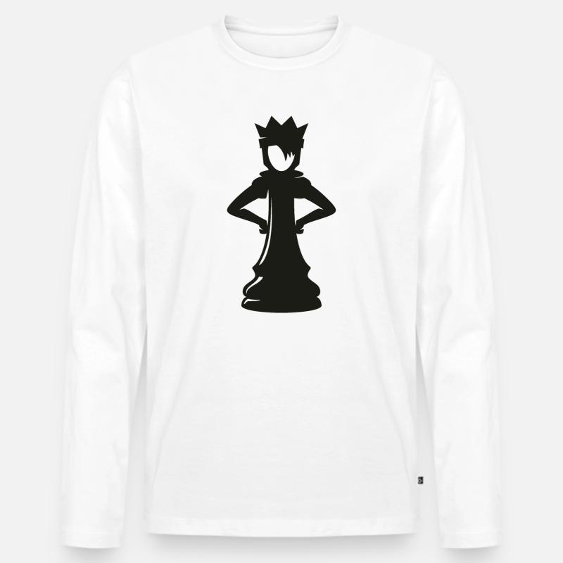 Wütende Schach Dame – Chess Queen Design - Männer Premium Bio Langarmshirt - Weiß