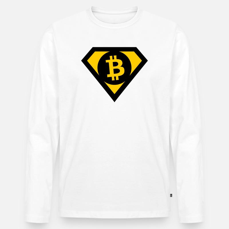 Die Bitcoin Helden - Männer Premium Bio Langarmshirt - Weiß