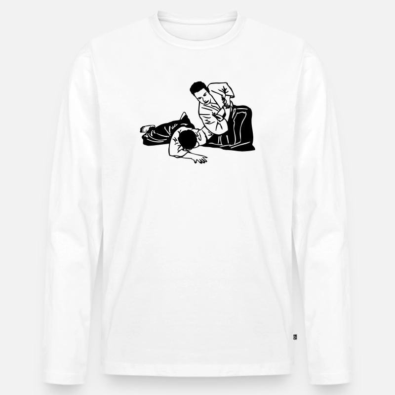 Aikido - Männer Premium Bio Langarmshirt - Weiß