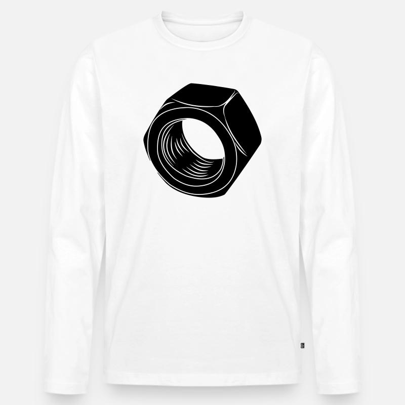 Mutter für Schraube - Männer Premium Bio Langarmshirt - Weiß