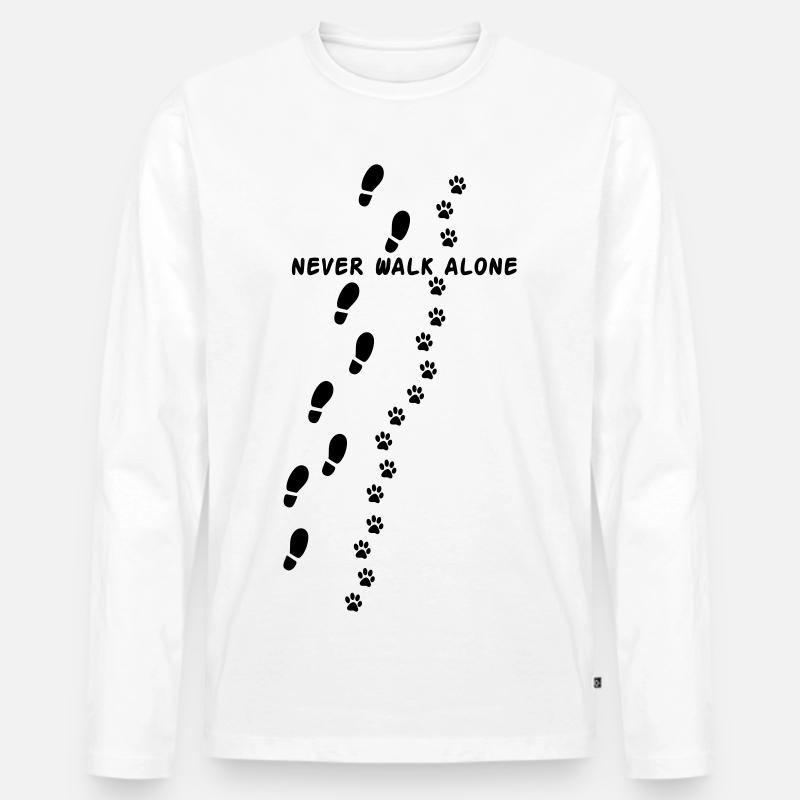 Never walk alone - Männer Premium Bio Langarmshirt - Weiß
