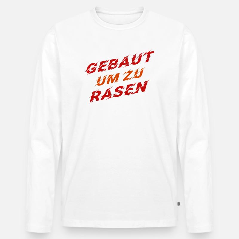 Cool Auto Statement Rennfahrer Rennsport - Männer Premium Bio Langarmshirt - Weiß