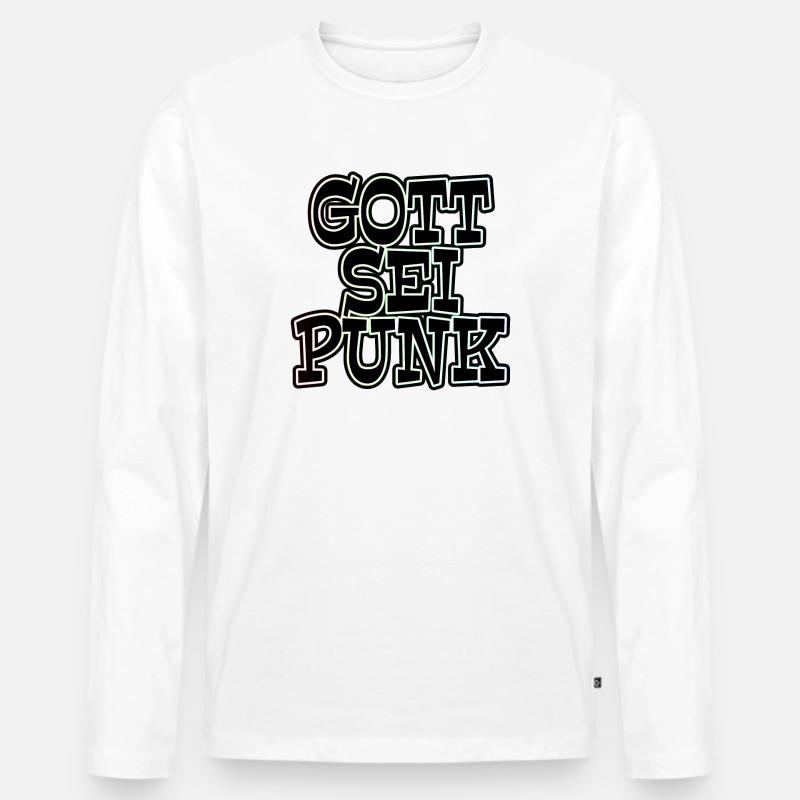 GOT SEI PUNK! - Männer Premium Bio Langarmshirt - Weiß