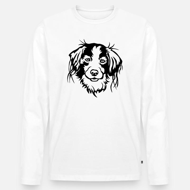 Kooikerhondje Kopf - Männer Premium Bio Langarmshirt - Weiß