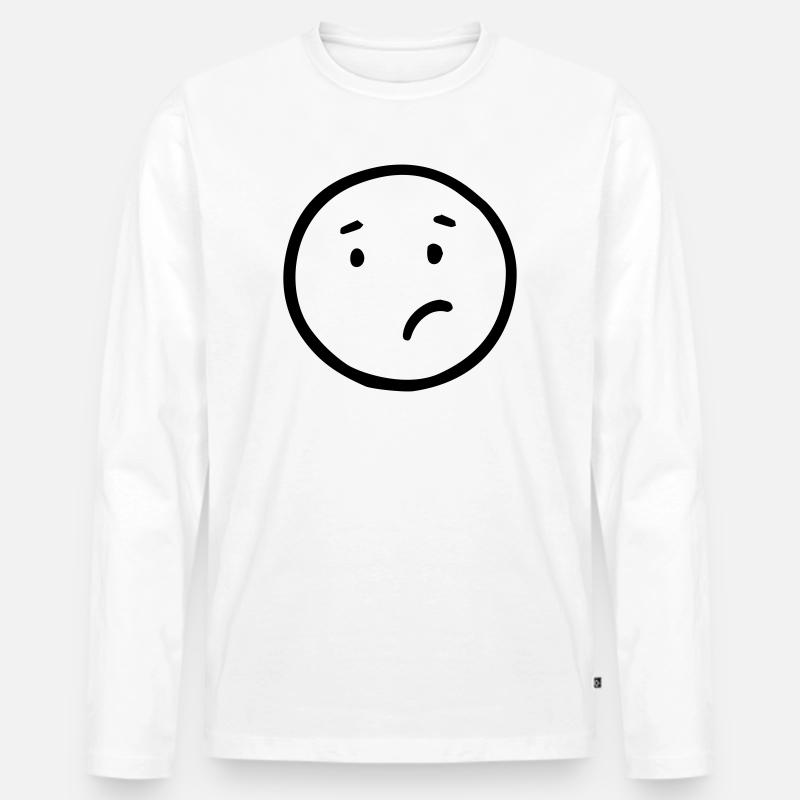 Verwirrt - Männer Premium Bio Langarmshirt - Weiß