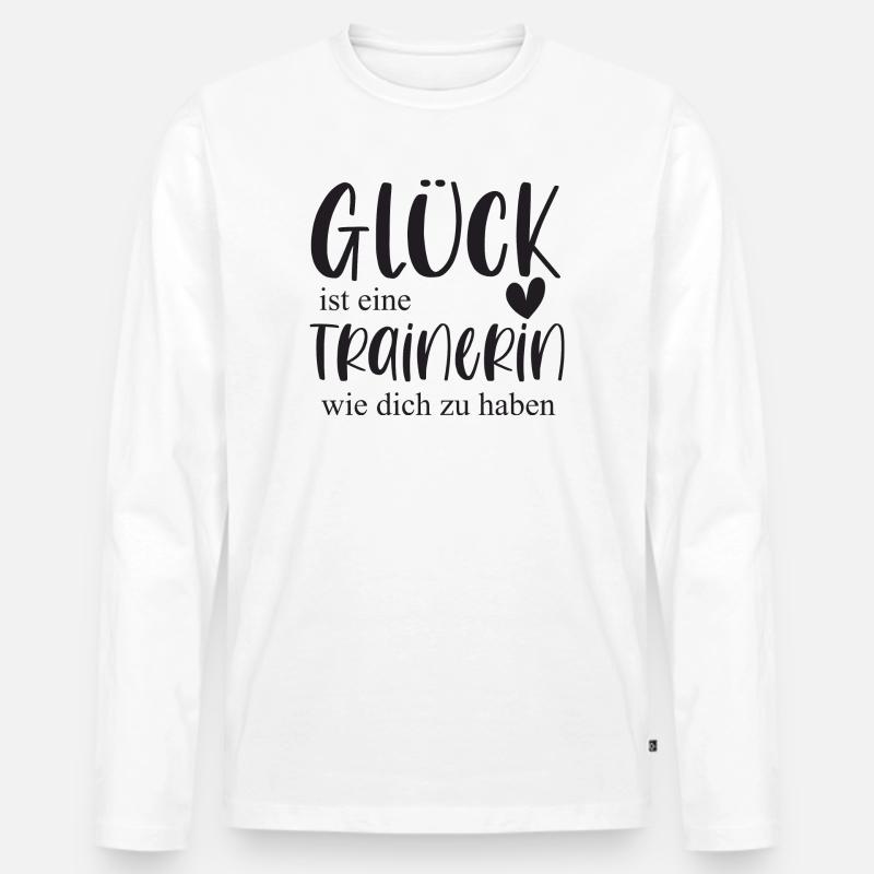 Trainerin Bedanken Geschenk Glück Abschied - Männer Premium Bio Langarmshirt - Weiß