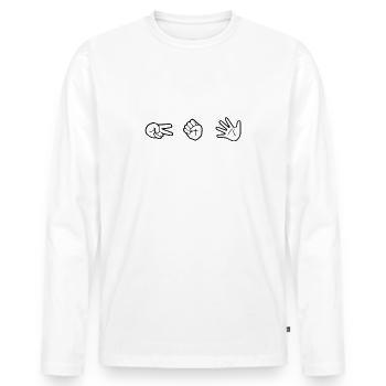 Scissors Stone Paper - Men's Premium Organic Long Sleeve Shirt - white - Front - Nico (187cm)