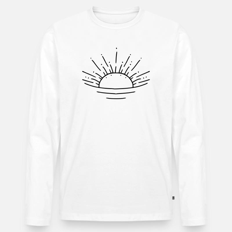 Sonnenaufgang - Männer Premium Bio Langarmshirt - Weiß