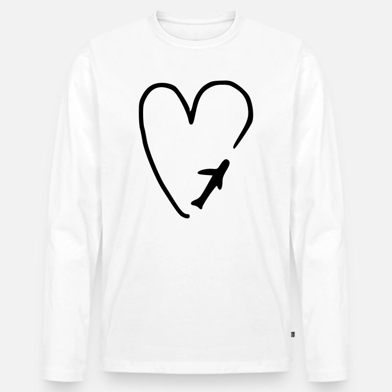 Flugliebe - Männer Premium Bio Langarmshirt - Weiß