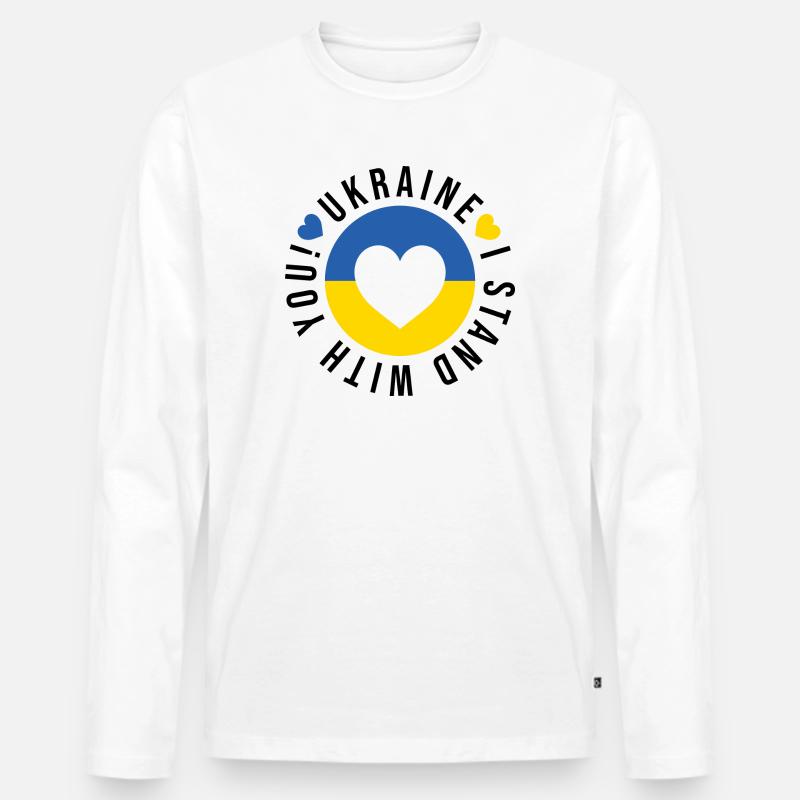 Ukraine! Ich stehe zu dir - Männer Premium Bio Langarmshirt - Weiß