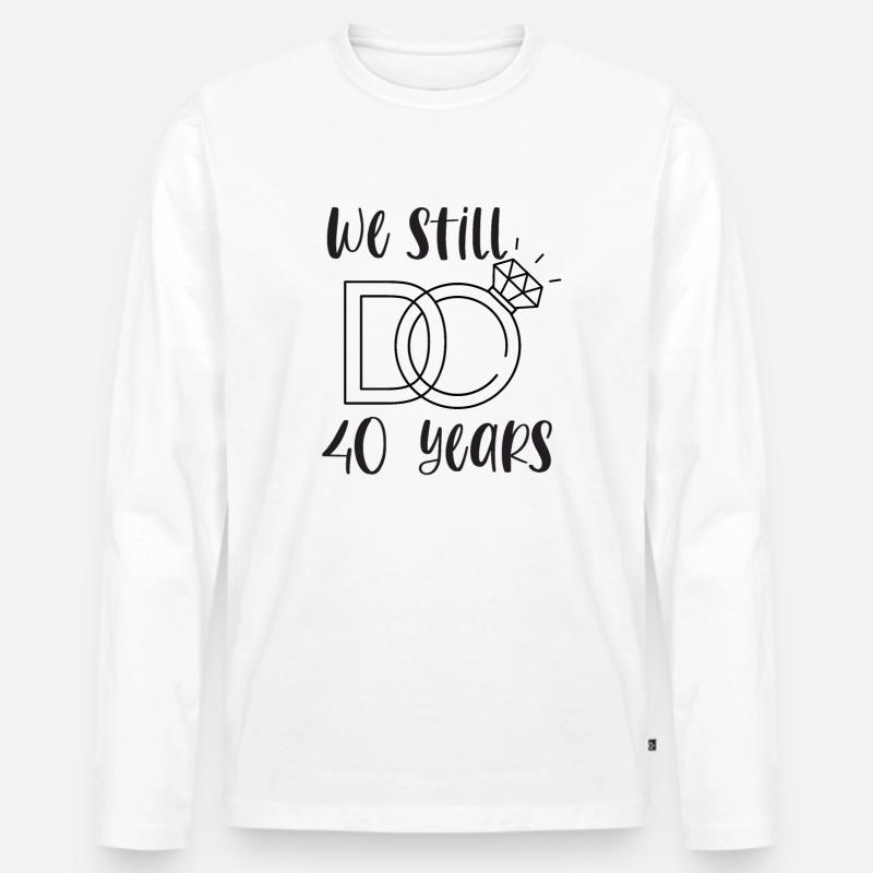 40th Wedding Anniversary Ruby Wedding Wedding Gift - Men's Premium Organic Long Sleeve Shirt - white