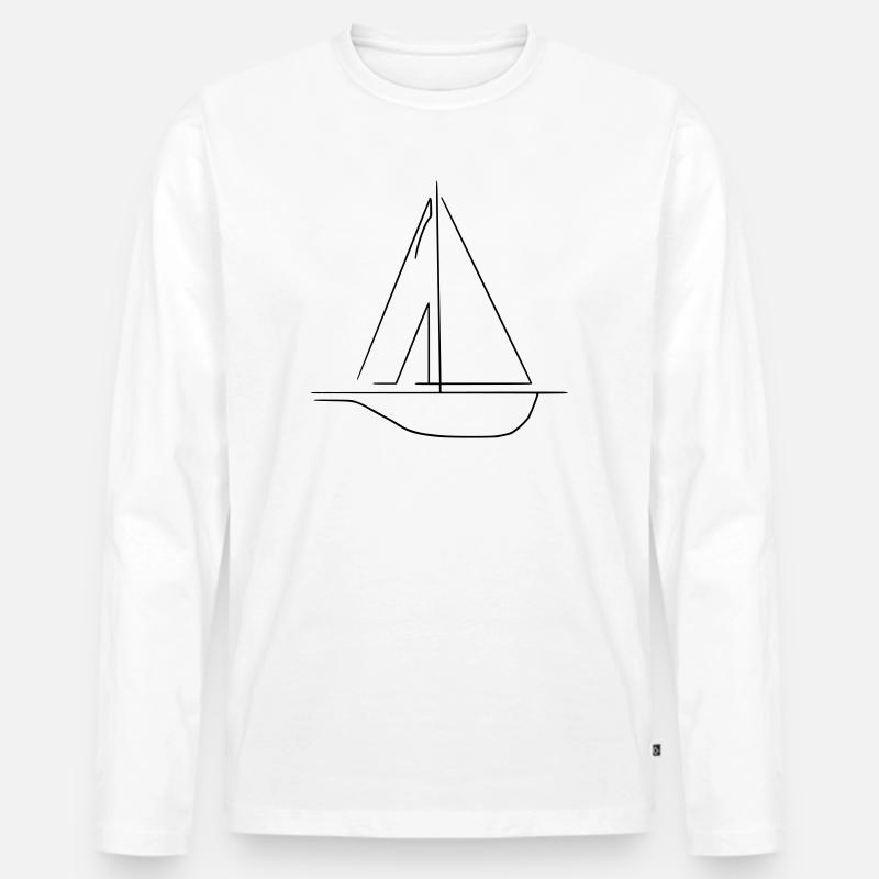 Segelschiff - Männer Premium Bio Langarmshirt - Weiß