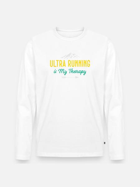 Ultra Running is My Therapy - Men's Premium Organic Long Sleeve Shirt - white