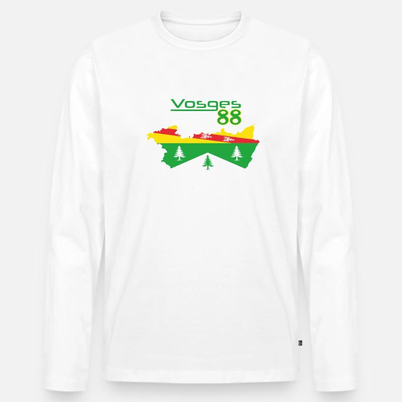 Vosges - Männer Premium Bio Langarmshirt - Weiß