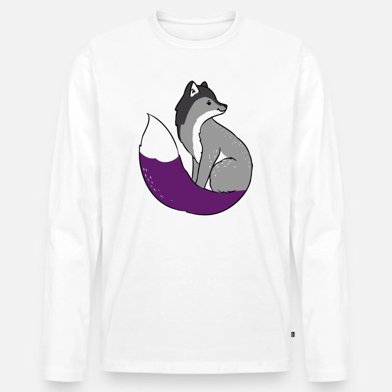 Ace Pride Fuchs Asexual - Männer Premium Bio Langarmshirt - Weiß