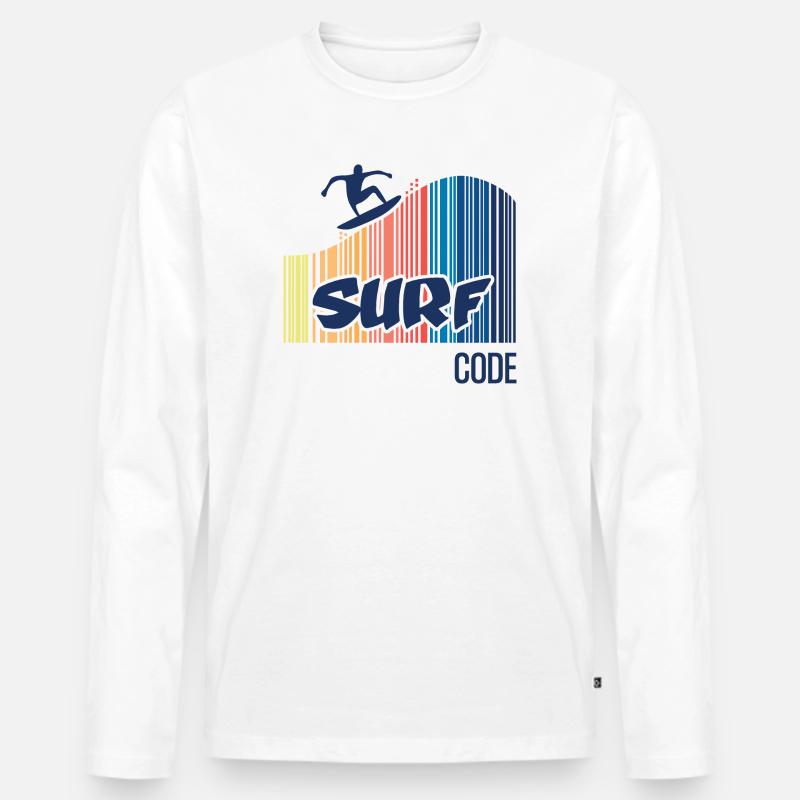 Surfcode - Männer Premium Bio Langarmshirt - Weiß
