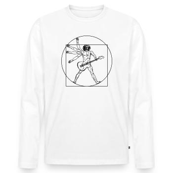 Sparvinci rock - Men's Premium Organic Long Sleeve Shirt - white - Front - Nico (187cm)