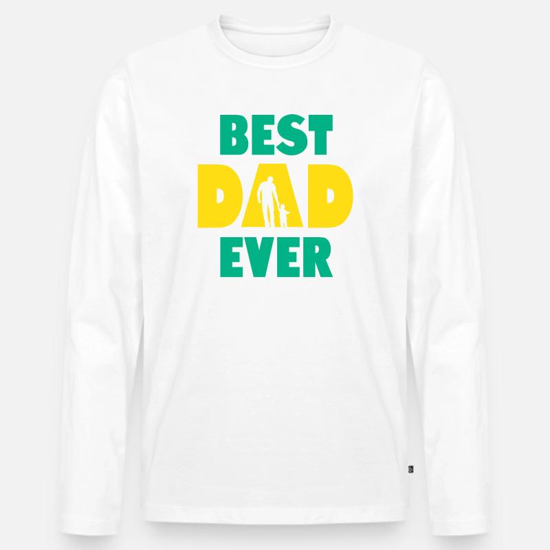 Bester Vater aller Zeiten - Männer Premium Bio Langarmshirt - Weiß
