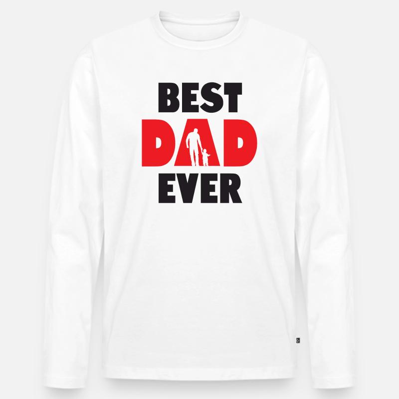 Bester Vater aller Zeiten - Männer Premium Bio Langarmshirt - Weiß