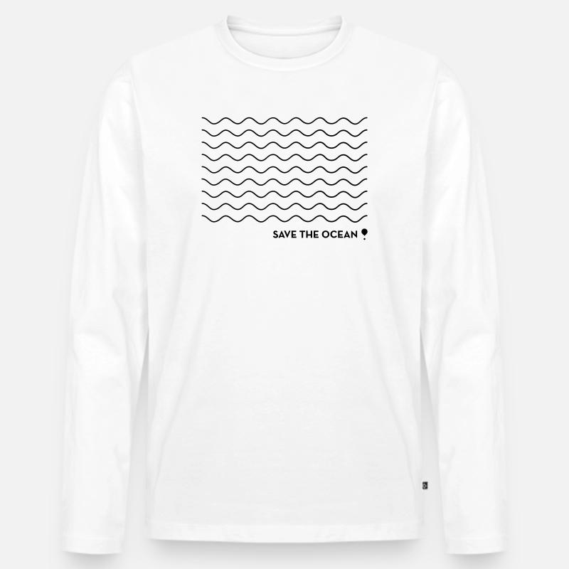 Save the ocean! - Männer Premium Bio Langarmshirt - Weiß