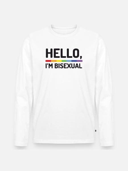 Hello, I’m Bisexual - Men's Premium Organic Long Sleeve Shirt - white