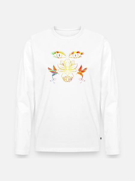 Zen face - Men's Premium Organic Long Sleeve Shirt - white