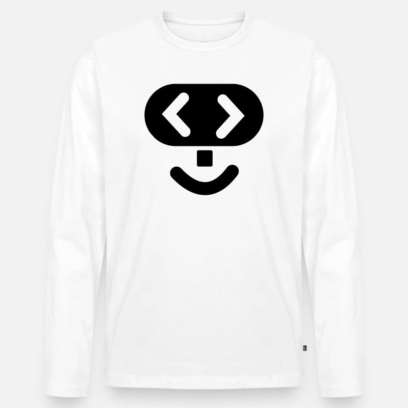Hacker-Logo 2 - Männer Premium Bio Langarmshirt - Weiß