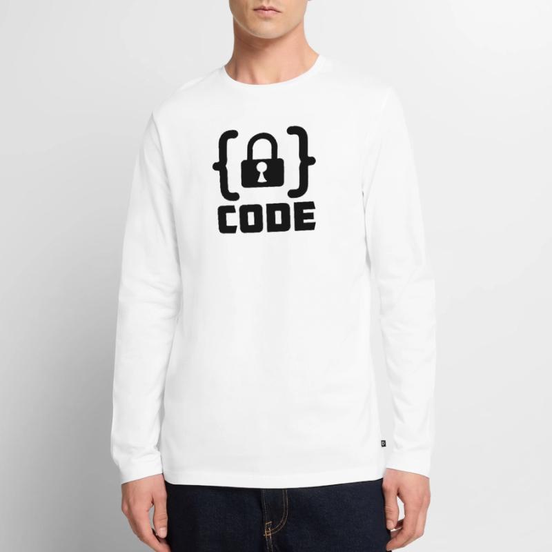 Code mit Sperrprogrammierer Männer Premium Bio Langarmshirt