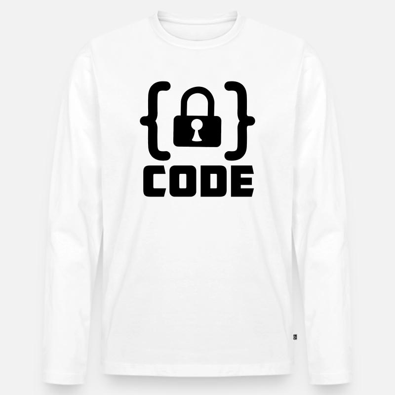 Code mit Sperrprogrammierer - Männer Premium Bio Langarmshirt - Weiß